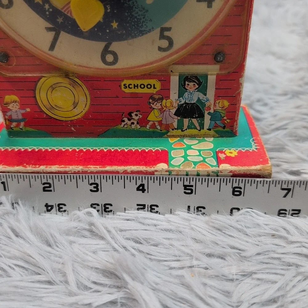 Vintage 1968 Fisher Price Music‎ Box Teaching Clock Works #998 Japan USA